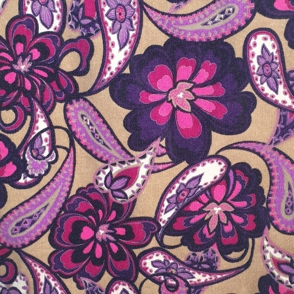 ANN TAYLOR Skirt Corduroy Floral Paisley Print Women's Size 4 - Picture 3 of 6